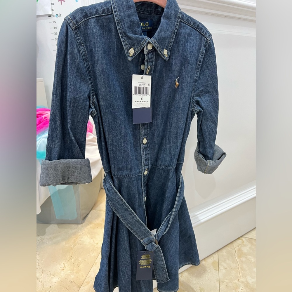 Polo Ralph Lauren Girls Denim Shirtdress Size 6